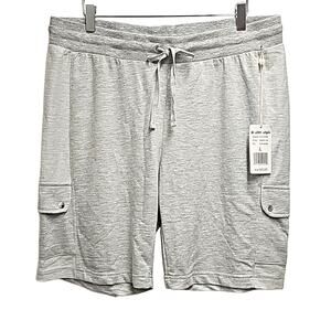 Star Style FA7499B Men's Light Grey Two Side Pocket Jogging Shorts Sz L (NWT)